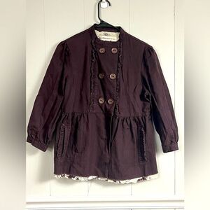 Anthropologie Paper Denim & Cloth Double Breasted Peplum Jacket Size 2